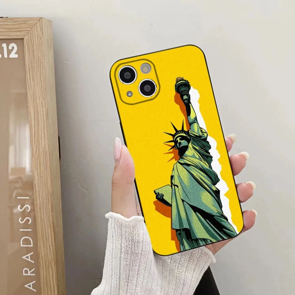 Statue of Liberty Phone Case For iPhone 15,14,13,12,11 Plus,Pro,Max,XR,XS,X,7,8 Plus,SE,Mini Silicone Soft