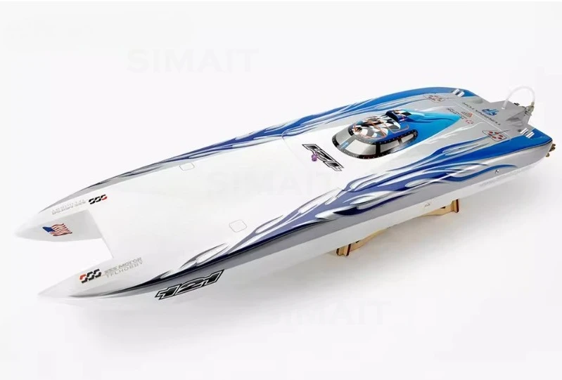 TFL Blue-White 1133 Pagani Zonda Fiberglass Catamaran RC Racing Boat, Twin 4082 Motor 160A ESC, Speed Up to 100KM/H