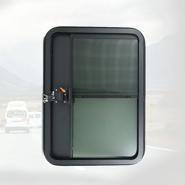 New Design And Stylish 660X914mm American Sliding Window With Grille Tempered Glass RV Teardrop Door