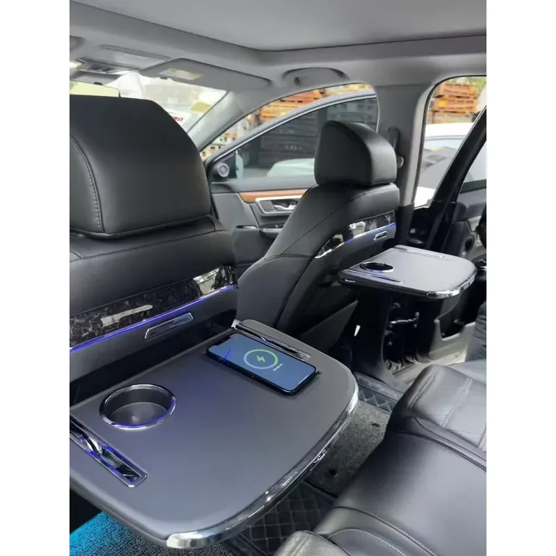 Car Folding Seat Back Table Rear Table with Cup Holder Ambient Lighting Multifunctional Small Table for Honda CRV 2017-2024