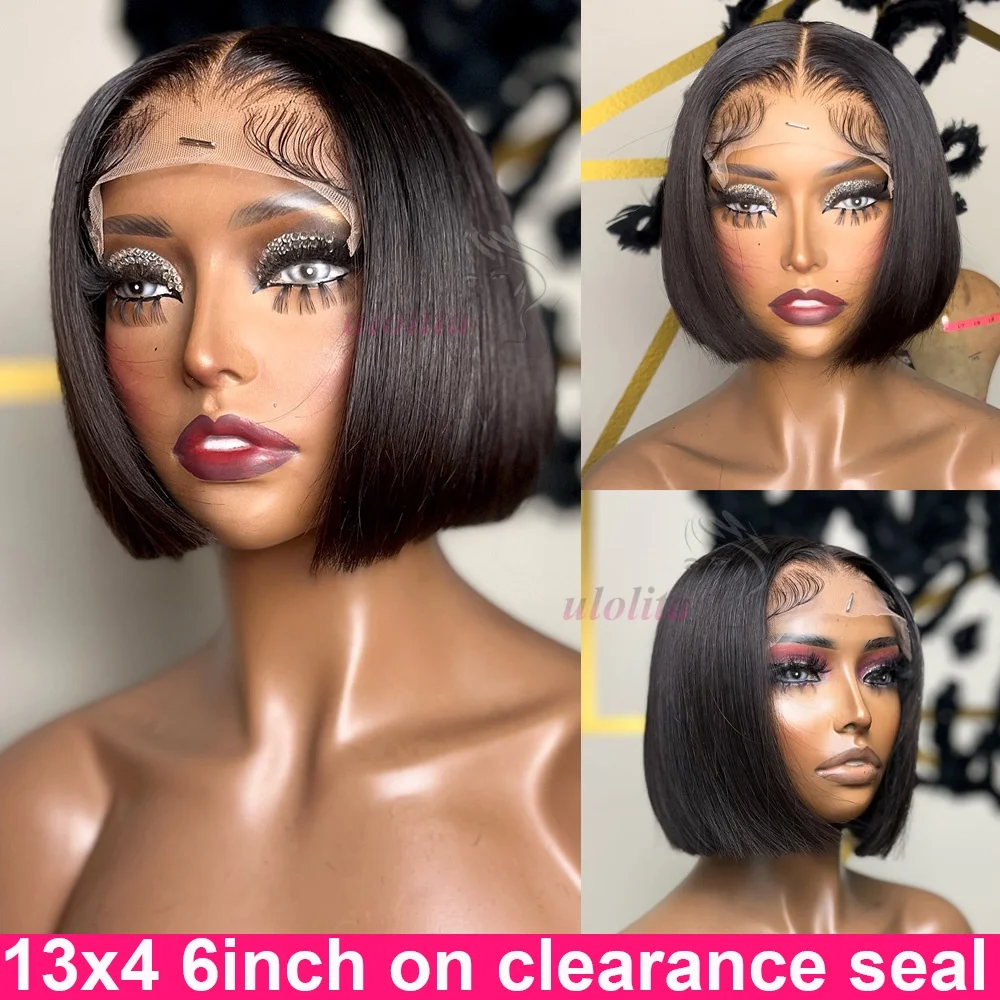 

13x4 Pixie Cut Short Bob Human Hair Lace Front Wigs Bone Straight Bob Transparent Lace Frontal Wigs For Women Natural looking