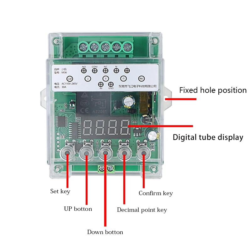 AC 220V 230V LED Digital Display Automation Delay Relay Trigger Time Circuit Timer Control Cycle Adjustable Switch Relay Module
