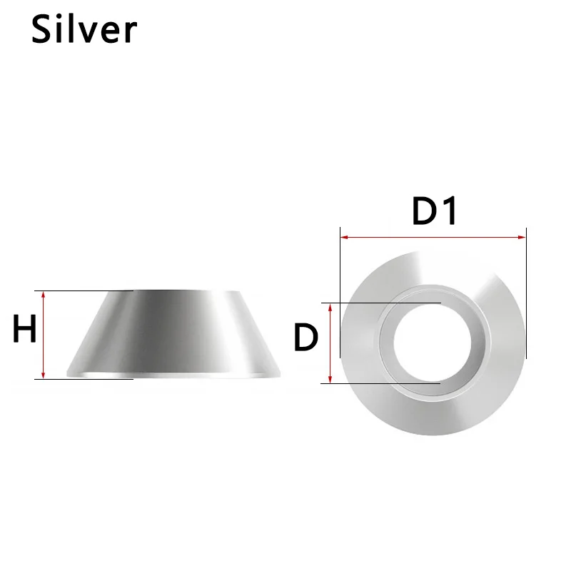 30 Stück konische Unterlegscheiben aus Aluminiumlegierung für DIN912-Schrauben M2 M2,5 M3 M4 M5 M6 M8, Aluminiumdichtungen, Abstandshalter, Befestigungselemente
