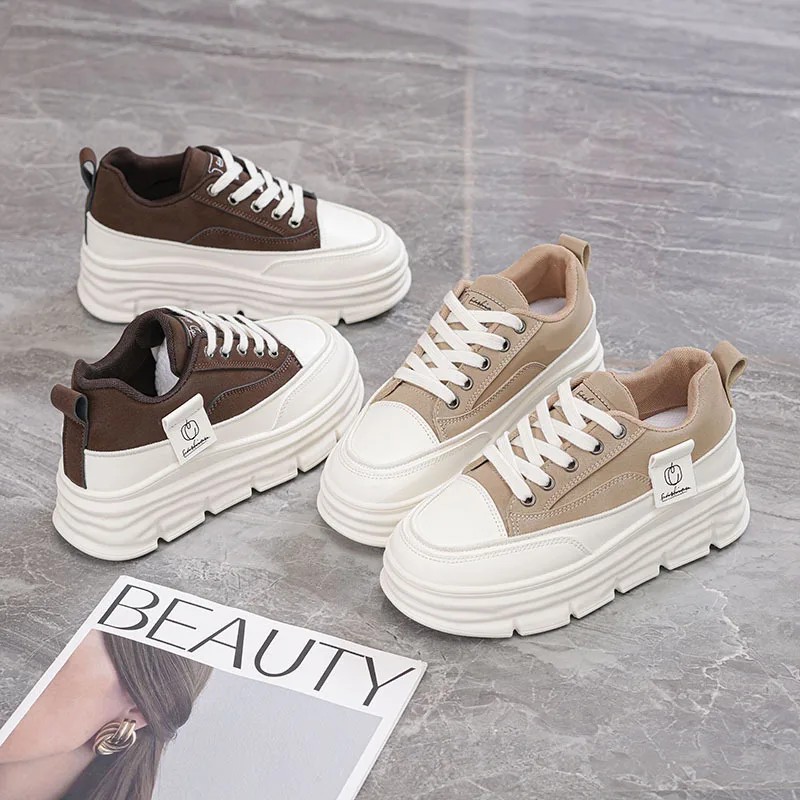 

Shoes for Women 2026New Chunky Sneakers Fashion Casual Platform Shoes Classic Lace-up Women Vulcanized Shoes Zapatillas De Mujer