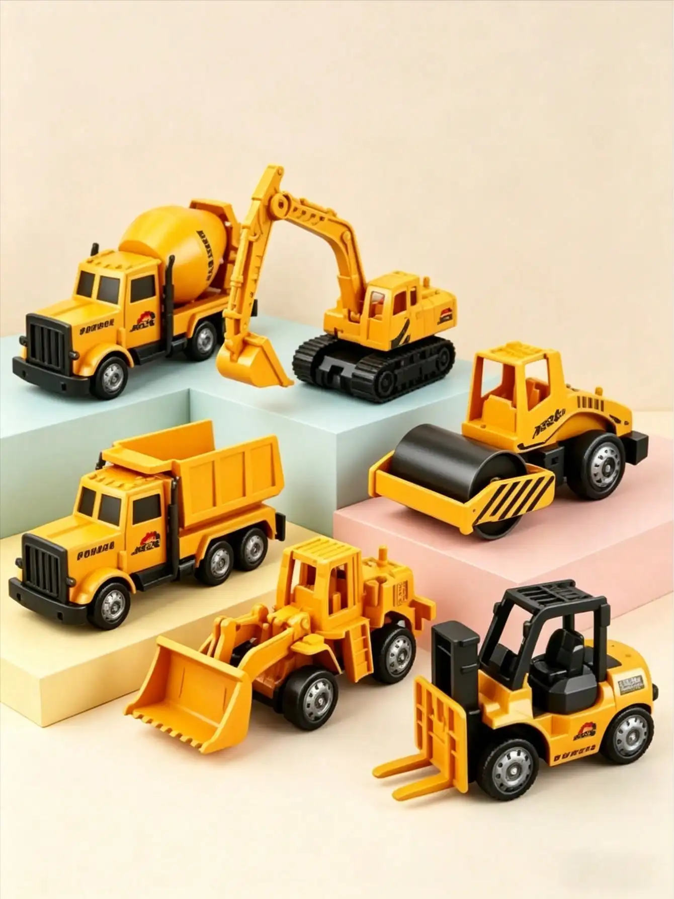 Construction Toys Truck Storage Die-Cast Vehicle Transporter Car Set Excavator Dump Truck Digger Backhoe For Kids Gift