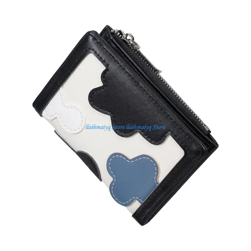573B Stylish Women Wallet With Multiple Card Slots And Zippered Coin Pocket Practical PU Leather Short Wallets