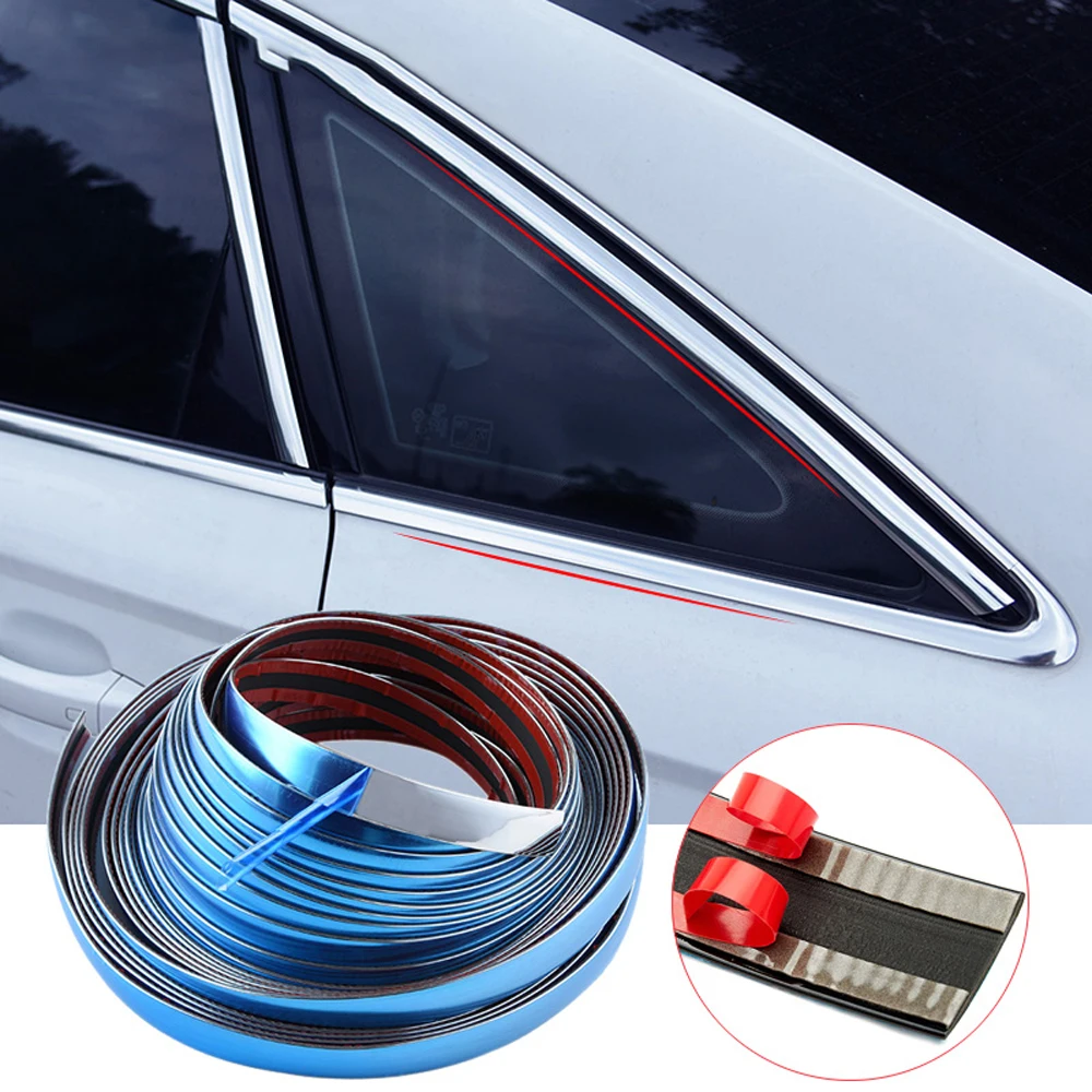 

3/5M Exterior Car Chrome Body Strip Bumper Auto Door Protective Moulding Styling Trim Sticker 10MM 20MM Car Accessories