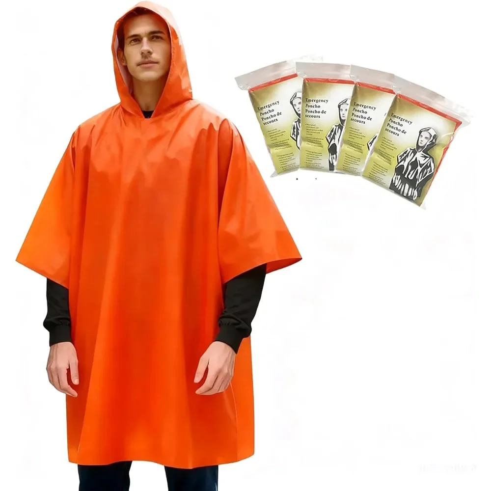

Пончо для выживания с майларовой подкладкой, водонепроницаемое пончо от дождя для походов, кемпинга, отдыха на природе (4 шт.)