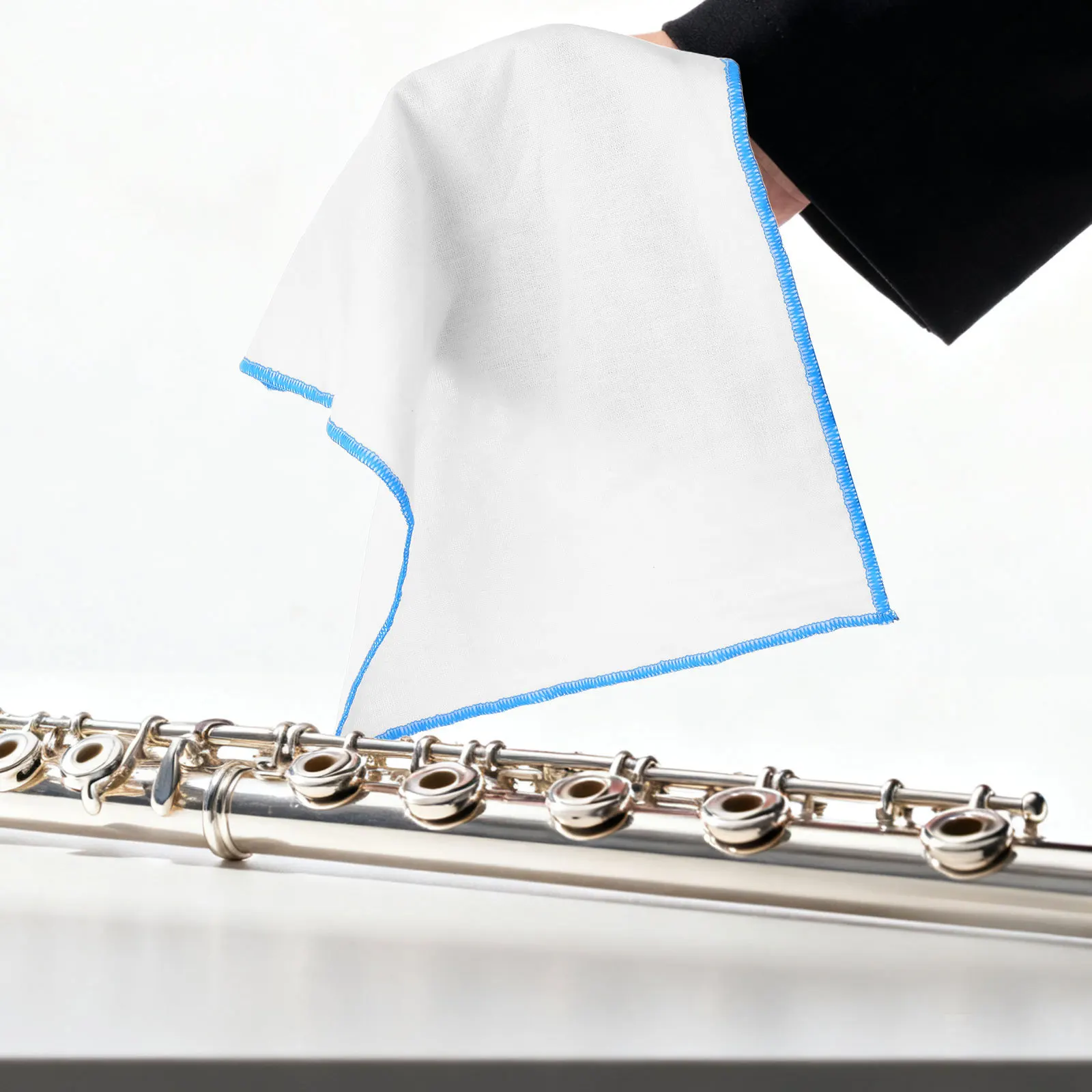 1 قطعة قماش تنظيف الناي المزدوج الجانب امتصاص سريع مادة القطن الناعمة لأداة العناية بالرياح الساكسفون الكلارينيت