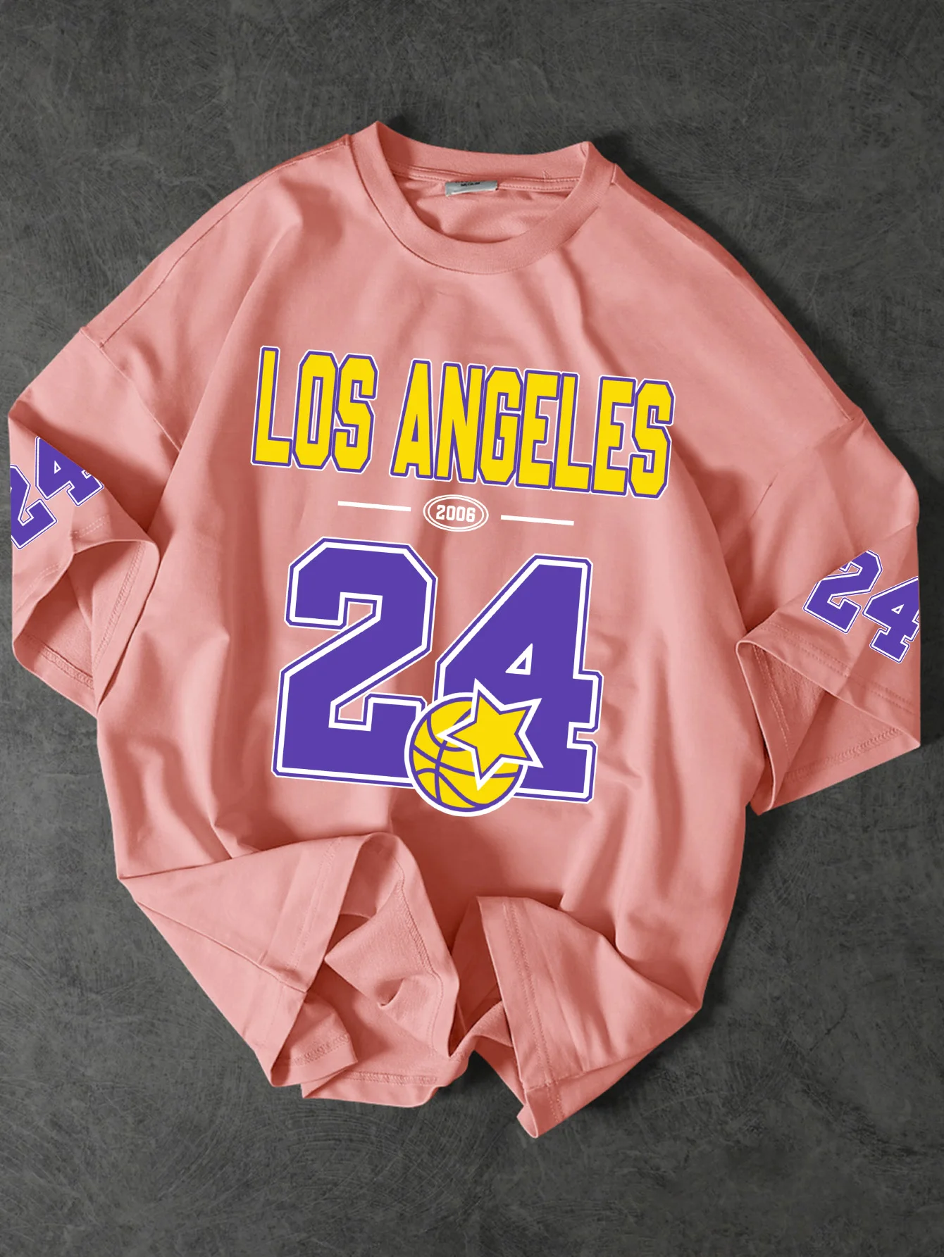 Vintage Lakers Color 24 Basketball Graphic T-Shirt