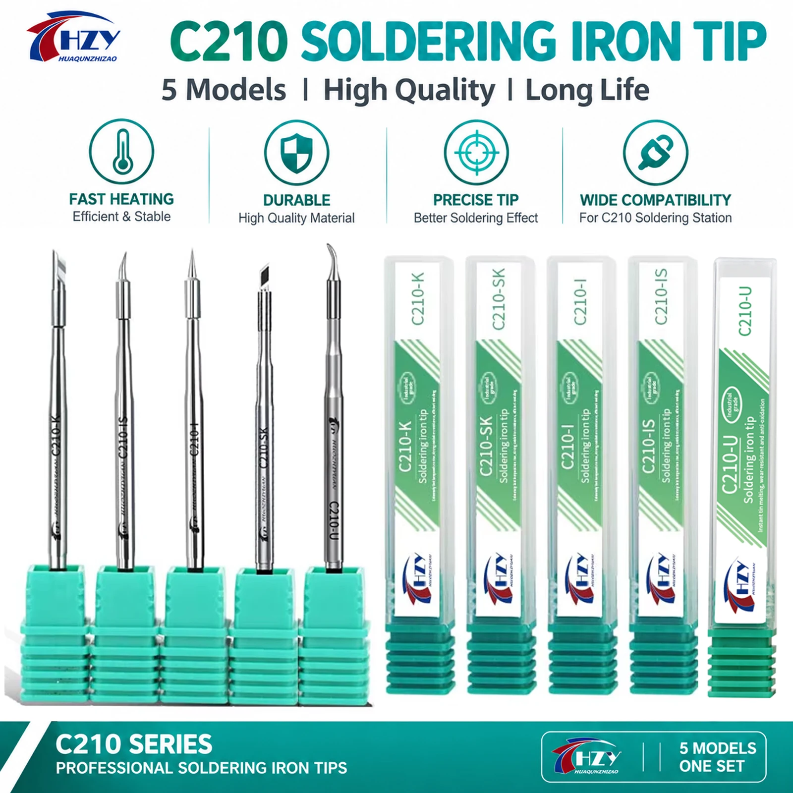 HZY C210-K/SK/I/IS Soldering Iron Tips Welding Tools Universal 210 Handle Electric Soldering Iron Soldering Station Repair Tools