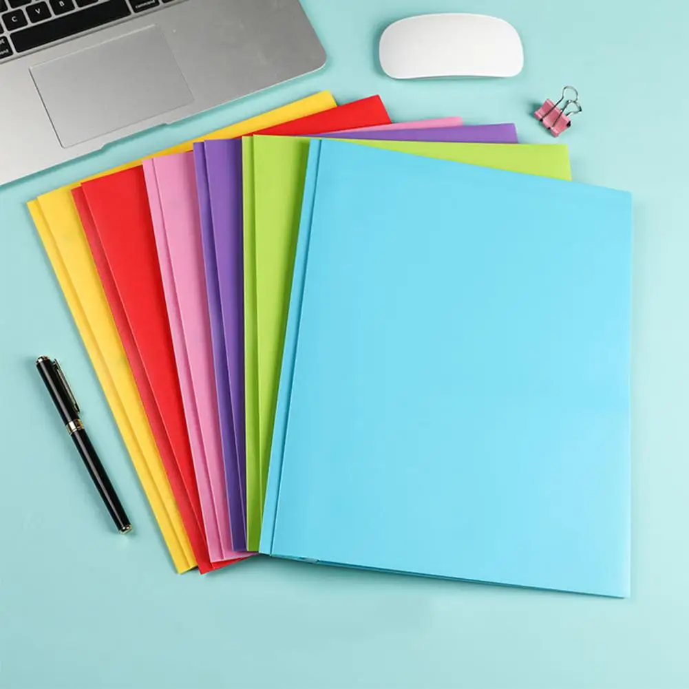 Carpetas de archivos codificadas por colores, carpeta de archivos de doble bolsillo con clavijas, soporte para tarjetas de visita, organizador de tamaño de carta para papeles de oficina escolar
