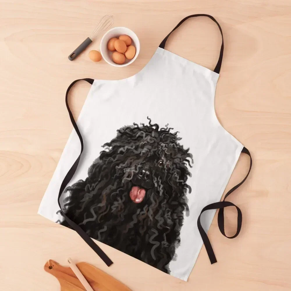 

Black Puli Dog Apron Bib For Kitchen Kitchen Apras For Women Waiter Uniforms Chef Uniform Apron