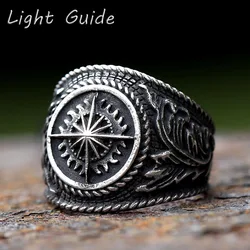 2023 new Vintage 316L stainless steel Gothic shine rayRings Man Punk Rock Men Ring Party Jewelry Accessories free shipping