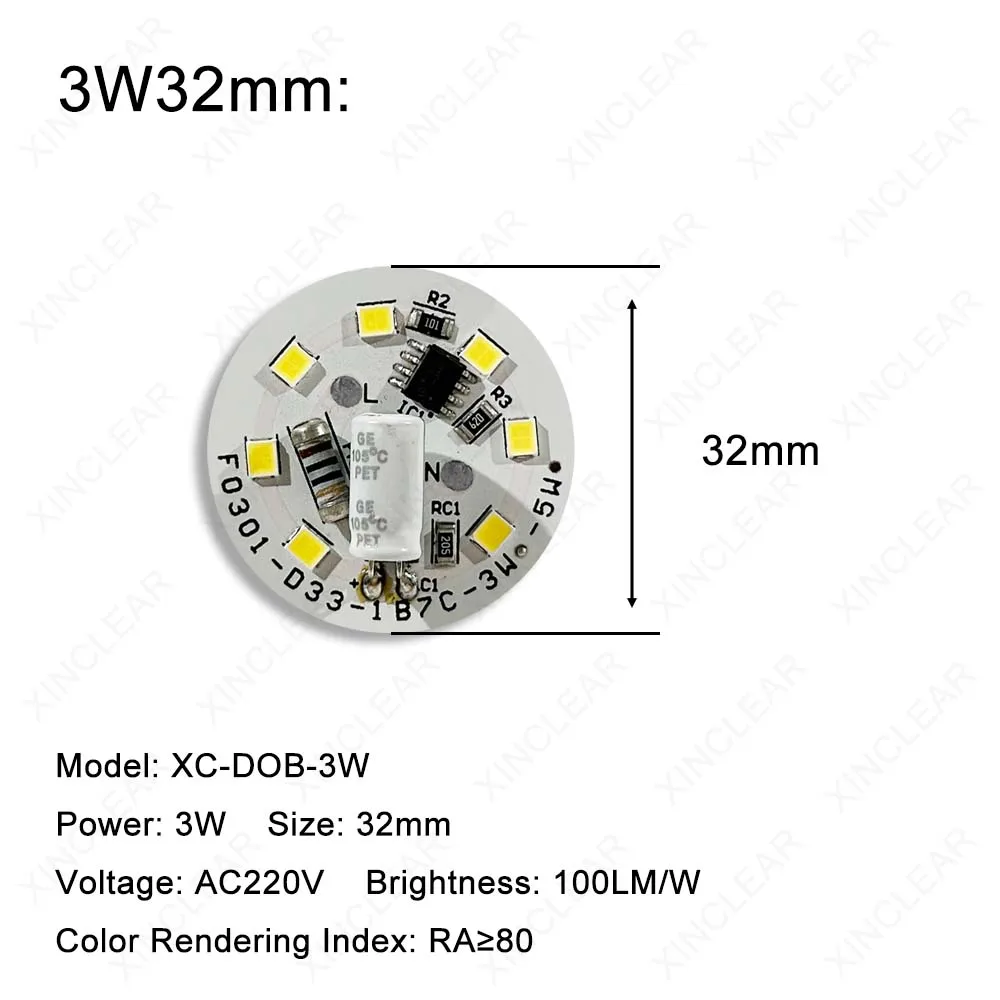 Panel świetlny LED 3-24W ciepłe białe światło bez sterownika żarówka AC220V typu downlight płyta źródłowa nadaje się do majsterkowania akcesoria do