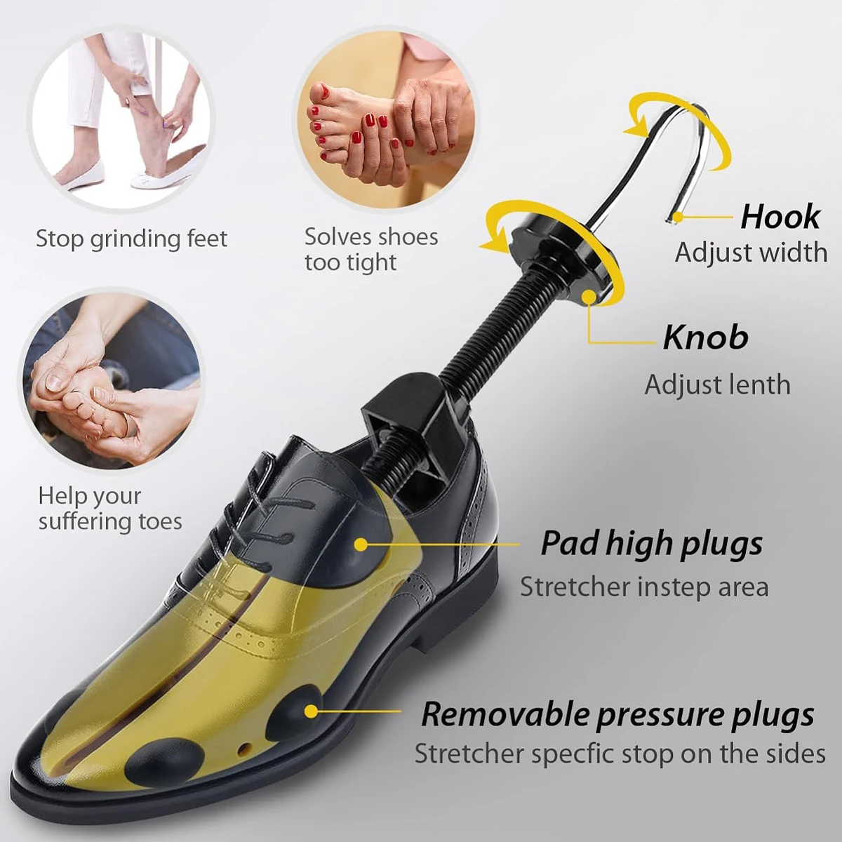1 Stück Schuhspanner für Herren und Damen, Schuhformer, Schuhweiterer, verstellbar, zur Verlängerung der Länge und Breite des Schuhs – Detail 12