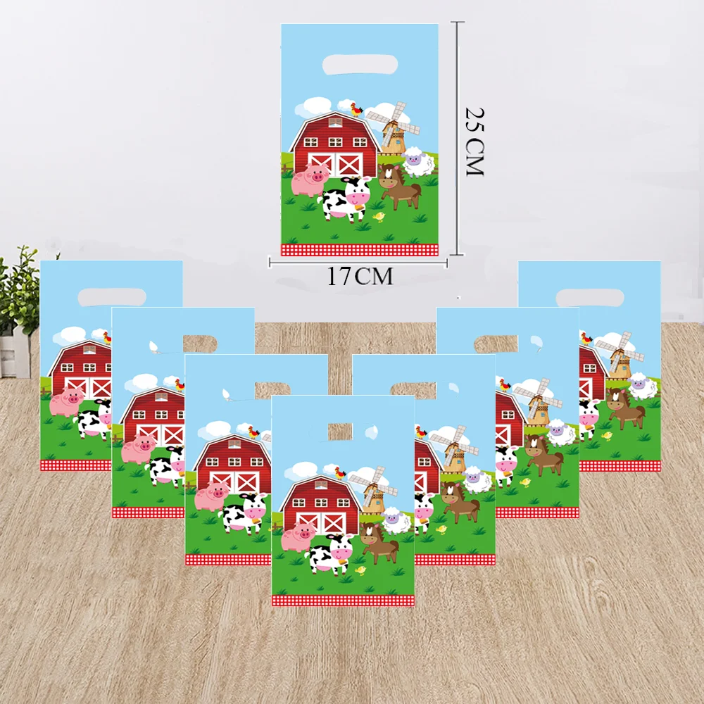 

Cartoon Animal Farm Candy Bag Plastic Gift Cookie Packing For Kids Girls Favor Cow Horse Birthday Party Decoration Supplies