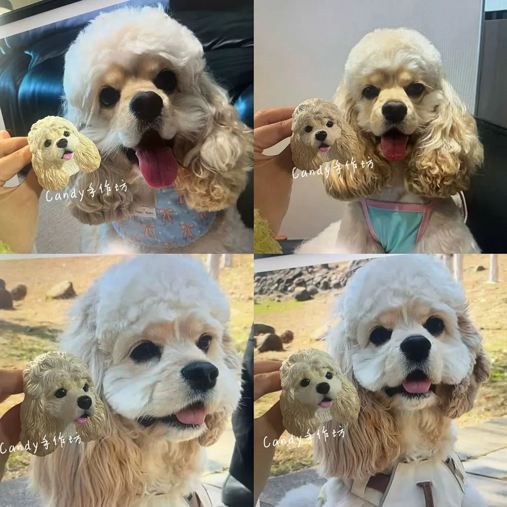 American Cocker Spaniel Head Silicone Mold British Cocker Spaniel Pet Dog Souvenir Plaster Resin Fondant Clay Mold DIY