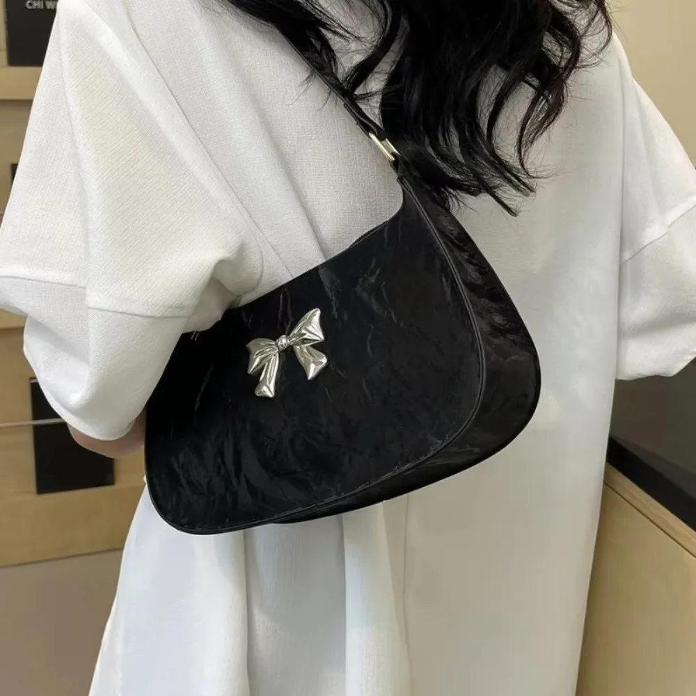 Süße kleine Unterarmtasche mit Schleife und Reißverschluss, einfarbig, Damenhandtasche für den täglichen Gebrauch, Ausflüge, Verabredungen, Partys, Geschenke