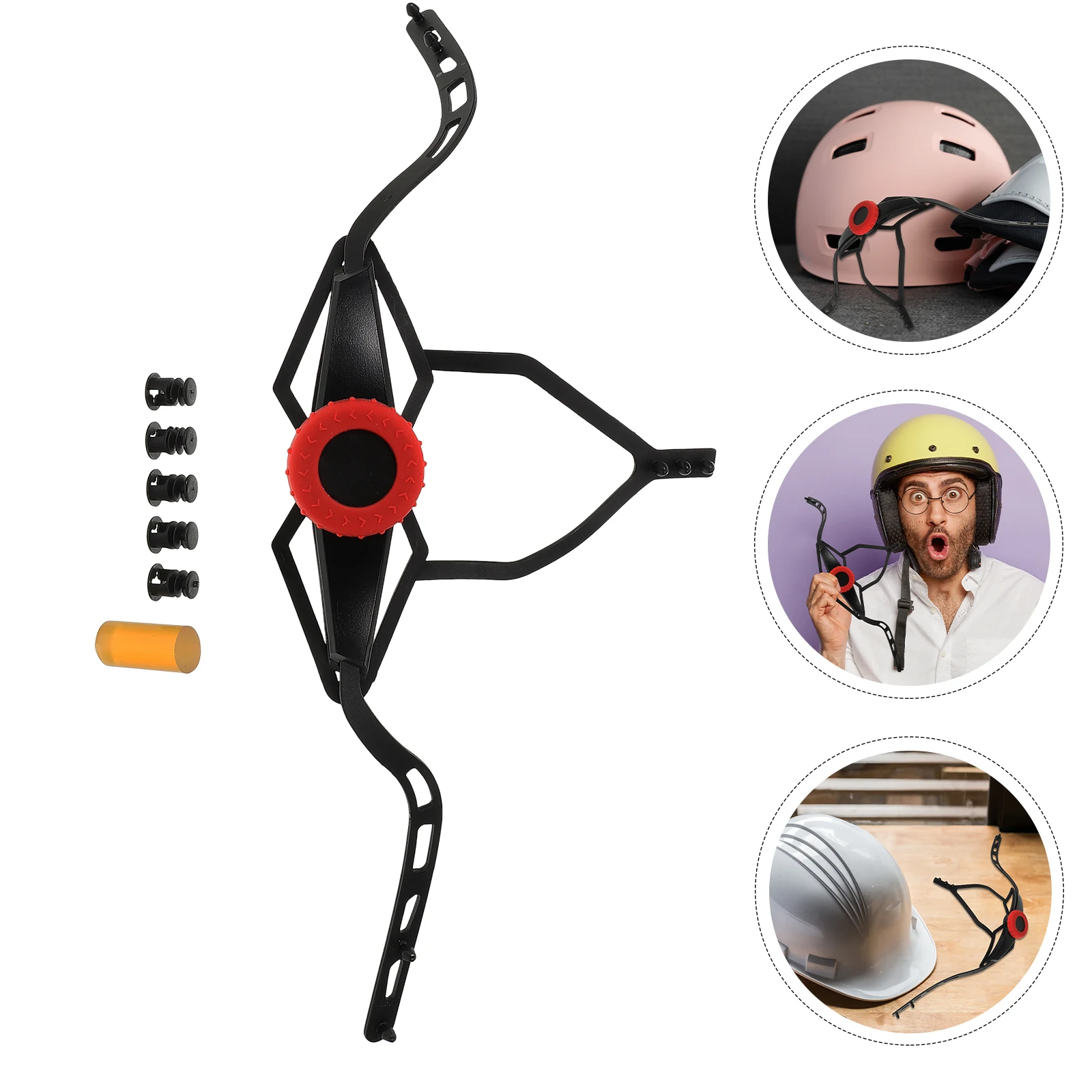 

Adjuster Strap Adjustable Black Plastic Hard Hat with Button Safety Bike Travel Lightweight Durable Easy Adjustment