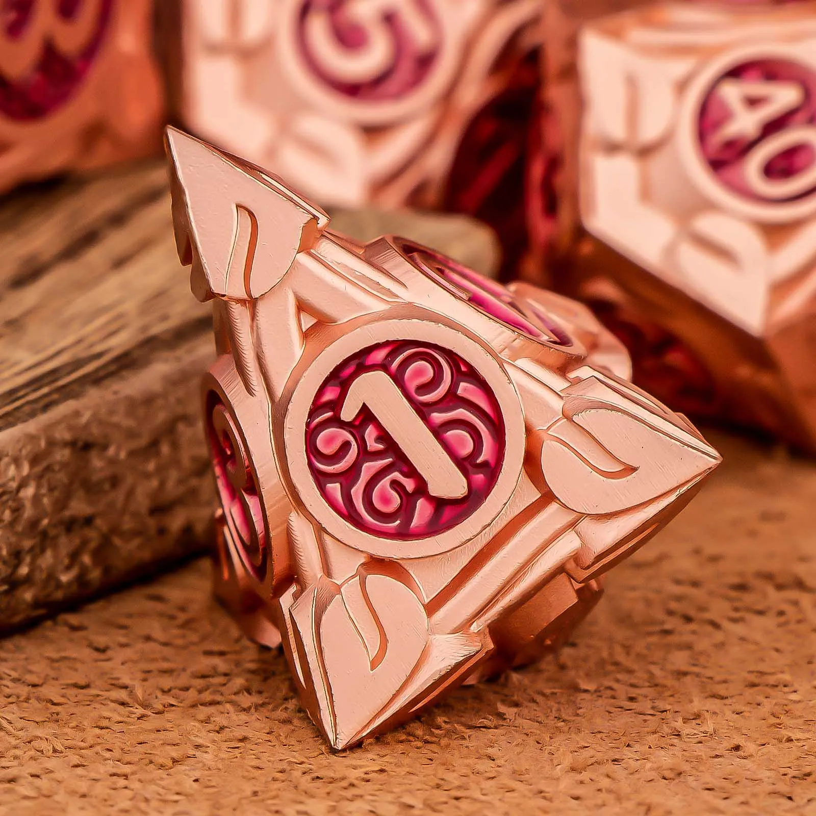 7-teiliges Würfelset DND Metall Komplettset für Dungeons and Dragons Polyedrische RPG D&D Geschenkidee – Detail 4