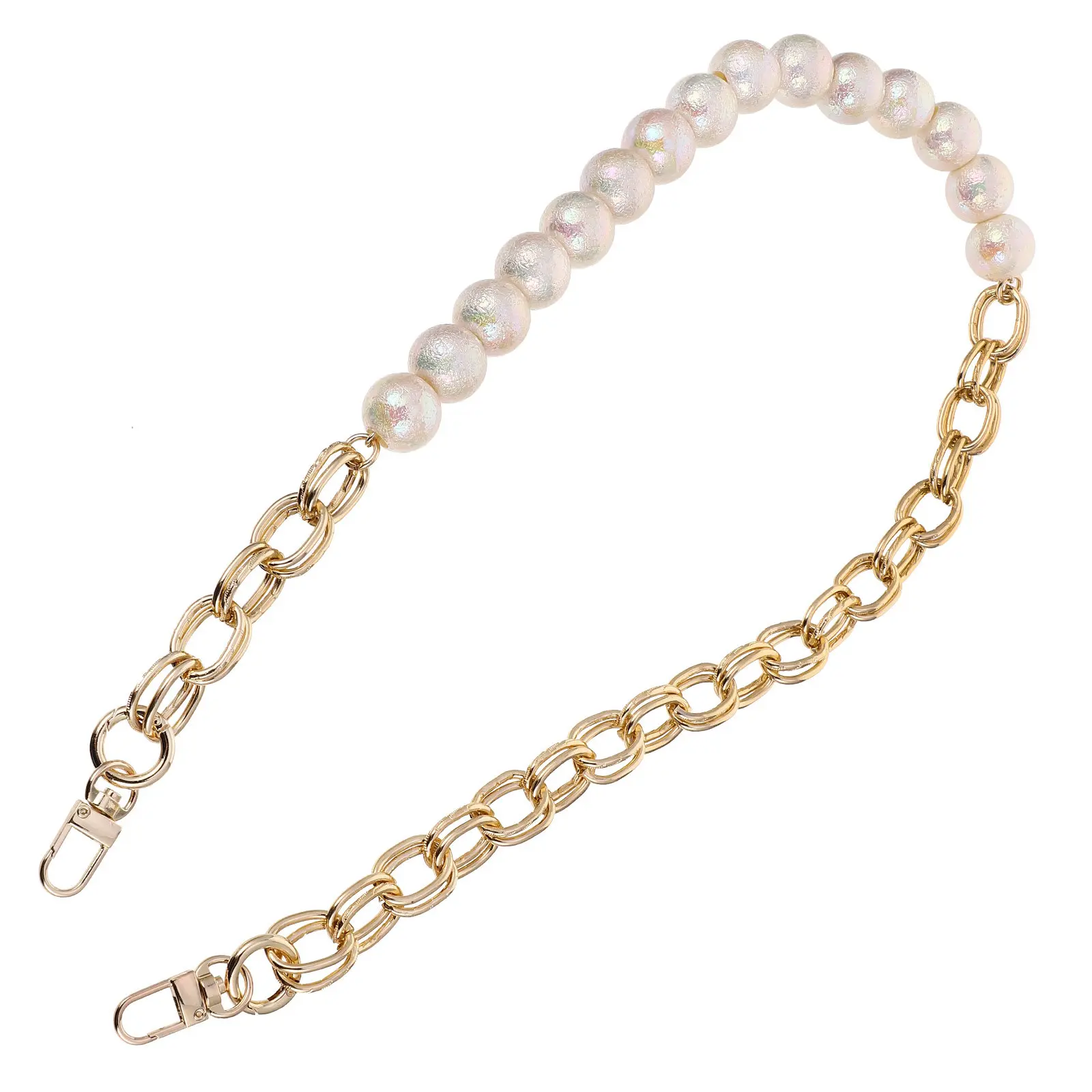 1Pcs Fashionable Resin Metal Pearl Bag Chain Strap Extender for DIY Bag Decoration Handbag Handle Replacement Clutch Strap