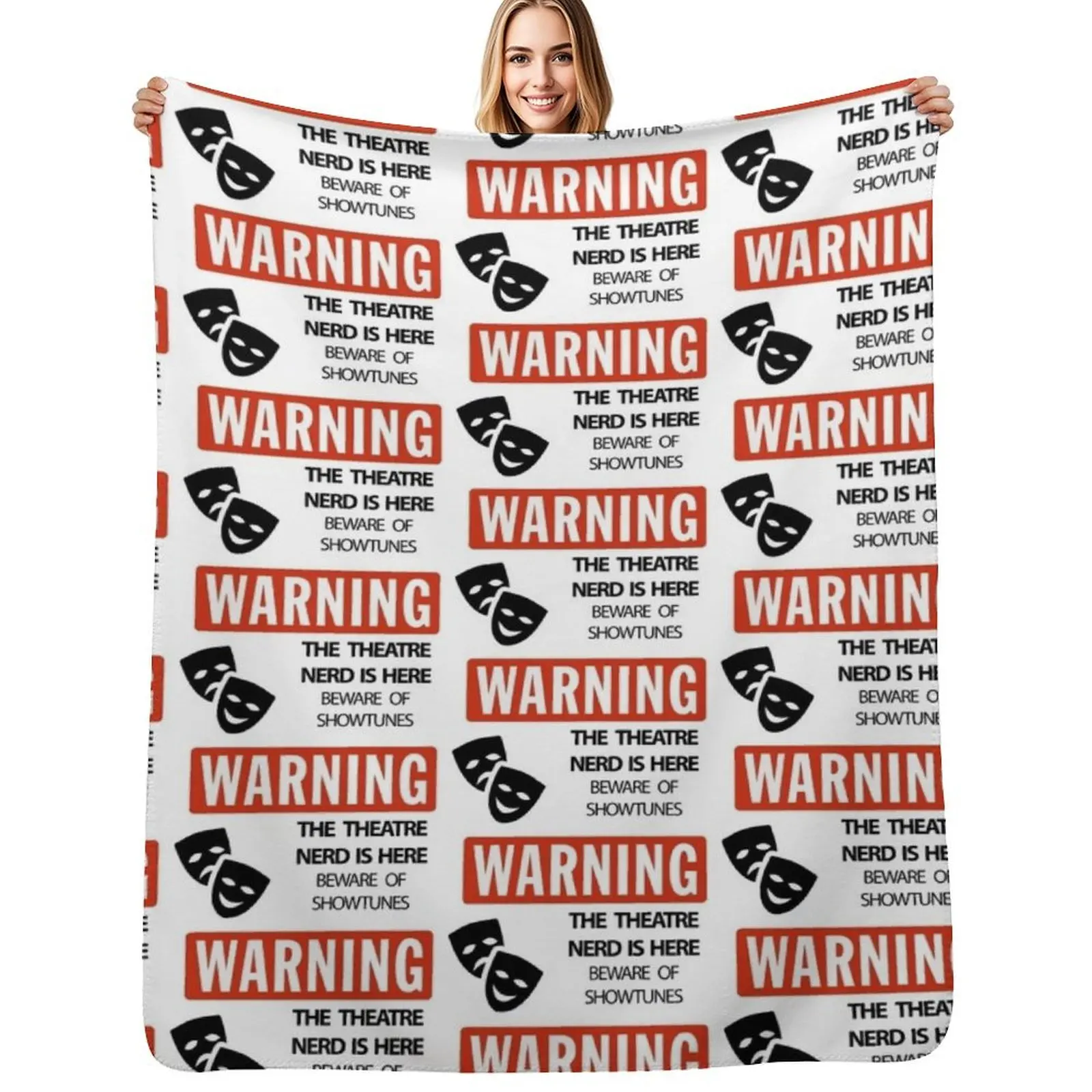 WARNING Theatre Nerd Throw Blanket Luxurious Soft Blanket Holiday Gift for Family