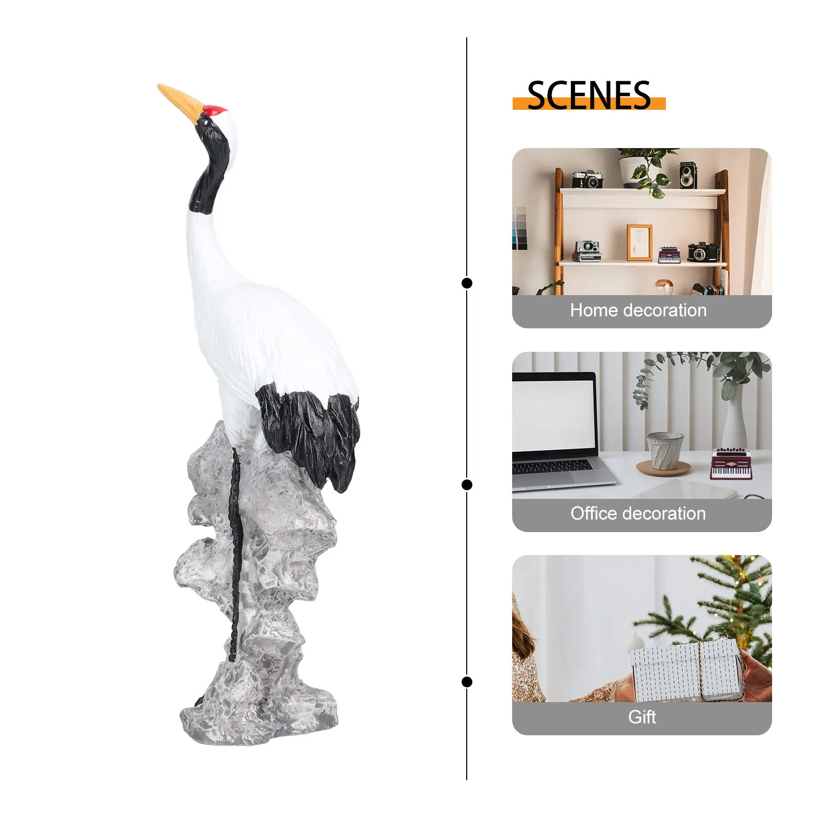 

4Pcs White Crane Resin Ornaments Creative Bonsai Micro Landscape Garden Decoration Home Desktop Decor Art