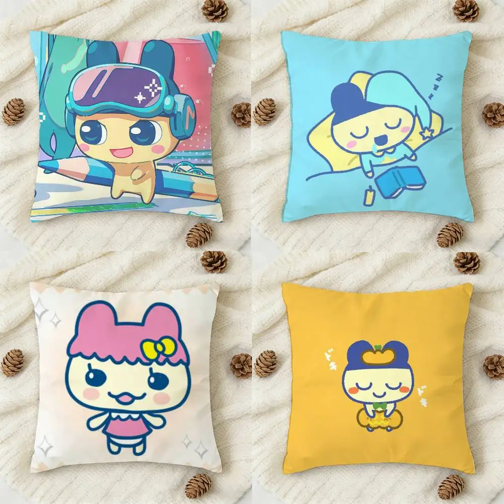 

T-Tamagotchi M-Mametchi Double-sided Printed Square Decorative Cushion Cover for Sofa Living Room Home Decor