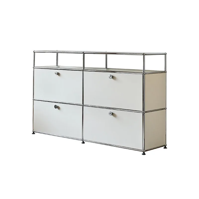 Modern simple stainless steel side cabinet, medieval module TV storage cabinet, chest cabinet