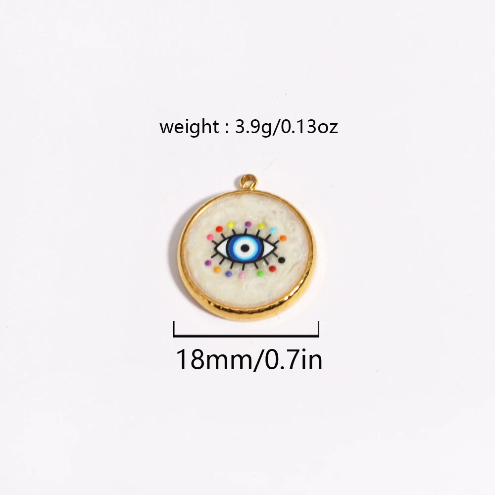 1 قطعة الفولاذ المقاوم للصدأ سحر المينا الأبيض الأزرق عين الشر سحر ل القرط سوار صنع المجوهرات DIY بها بنفسك اكسسوارات بالجملة CSV #5