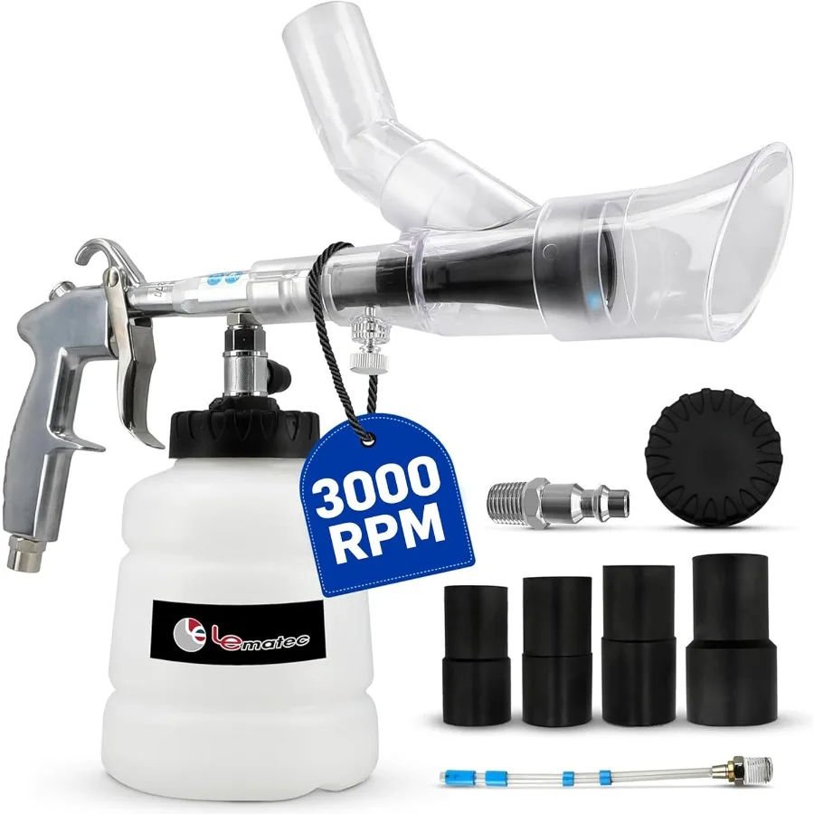 

Car Wash Equipment: High Pressure Foam Cleaning Gun, Extractor Vacuum Set, Stainless Nozzle for Automotive Detailing, Carpet, Up