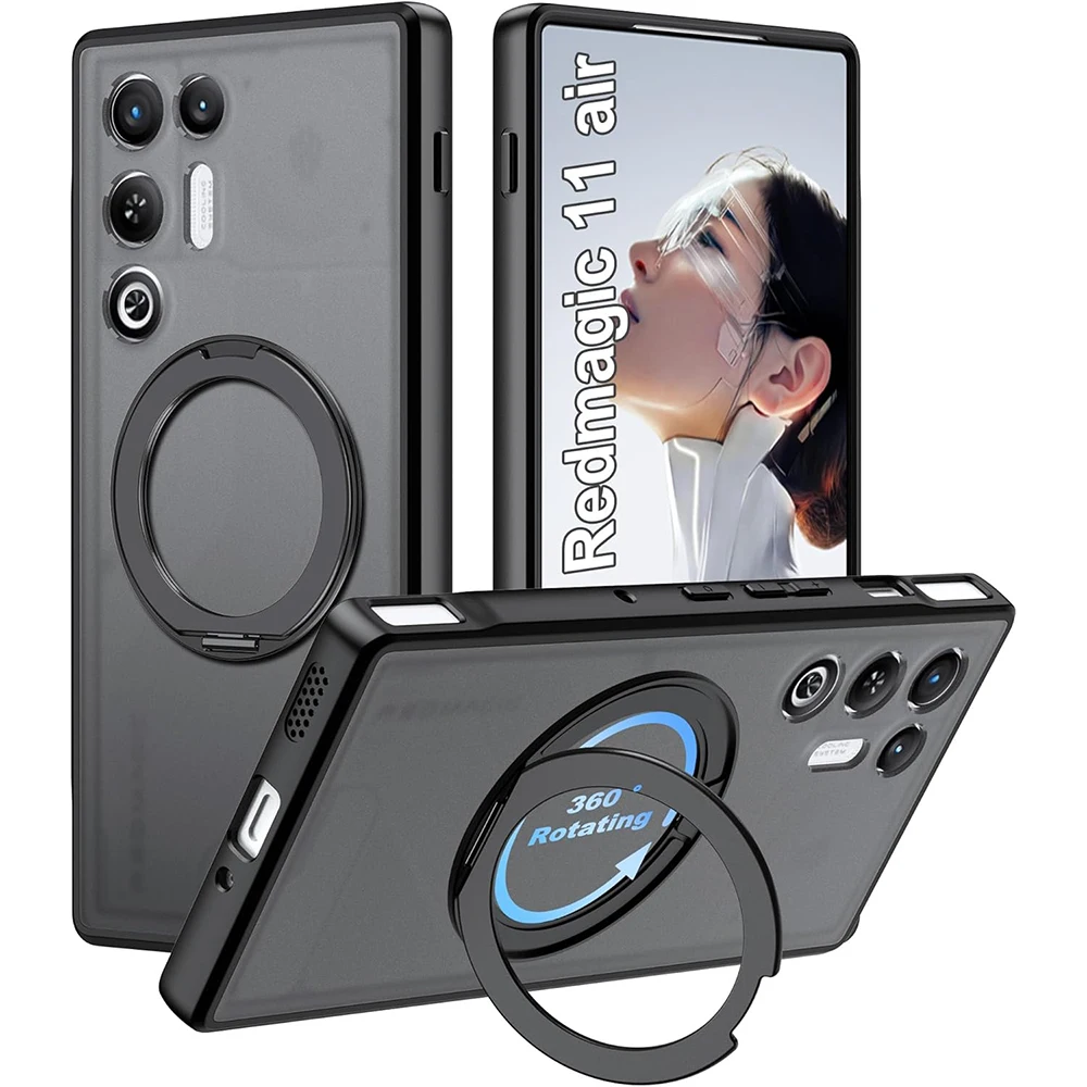 

360° Rotating Shockproof Kickstand Hard Magnetic Wireless Charging Case for ZTE Red Magic 11 Air 10 9 8 9S 8S Pro Plus