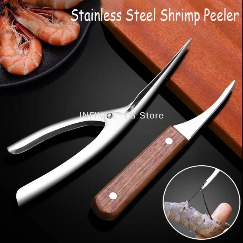 

Stainless Steel Shrimp Peeling Tools Seafood Quick Sheller Shrimp Line Remover Shrimp Shell Peeler Kitchen ToolsINFINITE -LG