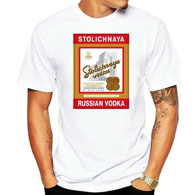 Camiseta 2022 de moda para hombres Stolichnaya, camisetas personalizadas con estampado de Vodka rusa sin alcohol, nueva camiseta para hombres 2022
