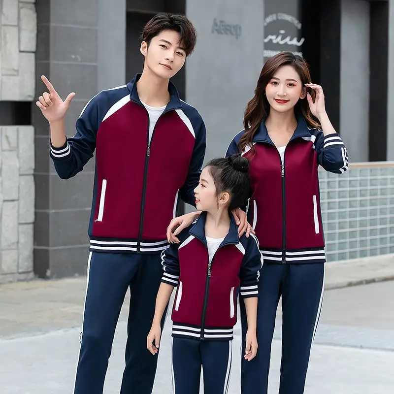 

Новый модный спортивный костюм весна-осень 2026: повседневная спортивная одежда с длинным рукавом для мужчин и женщин, парные комплекты для родителей и детей