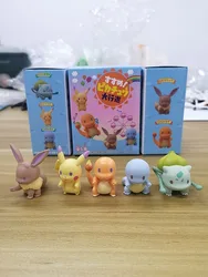 Pokemon Gashapon Figures Pikachu Eevee Bulbasaur Charmander Squirtle Wartortle Capsule Kids Toys Collectible Table Ornaments