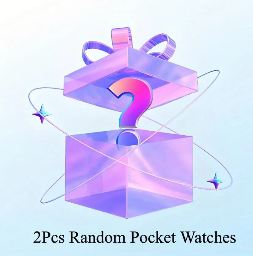 Buy 1 Get 1 Random 2 Pieces Vintage Mini Size Pocket Watch, with Necklace Pendant World-Time Feature, Gift Clock For Men Kids