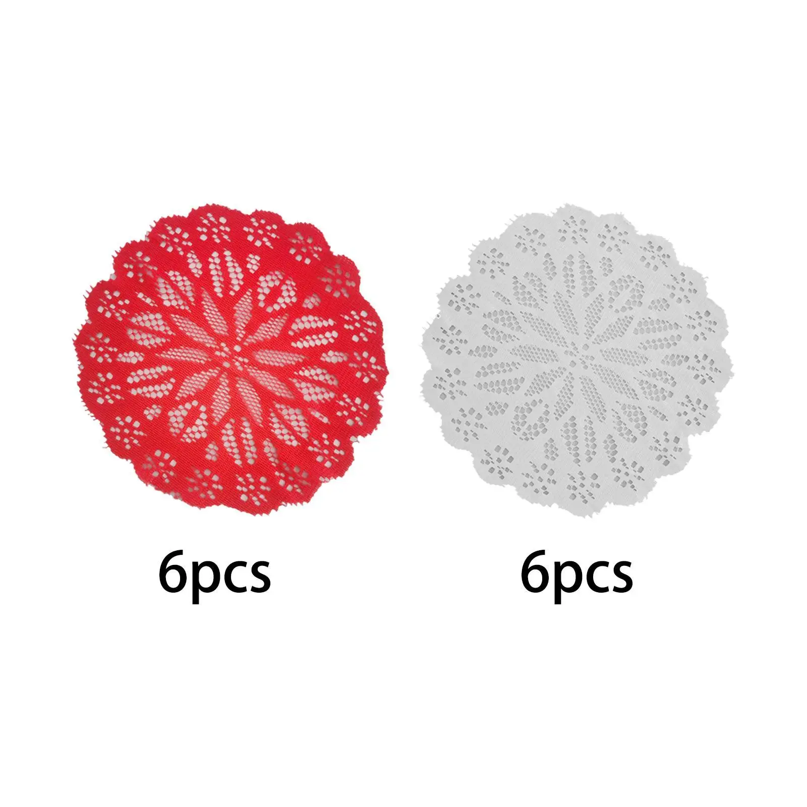 

6 шт. кружевные салфетки круглые противоскользящие кухонные аксессуары ручной работы коврик для чашки для ресторана праздник обеденный стол домашний декор