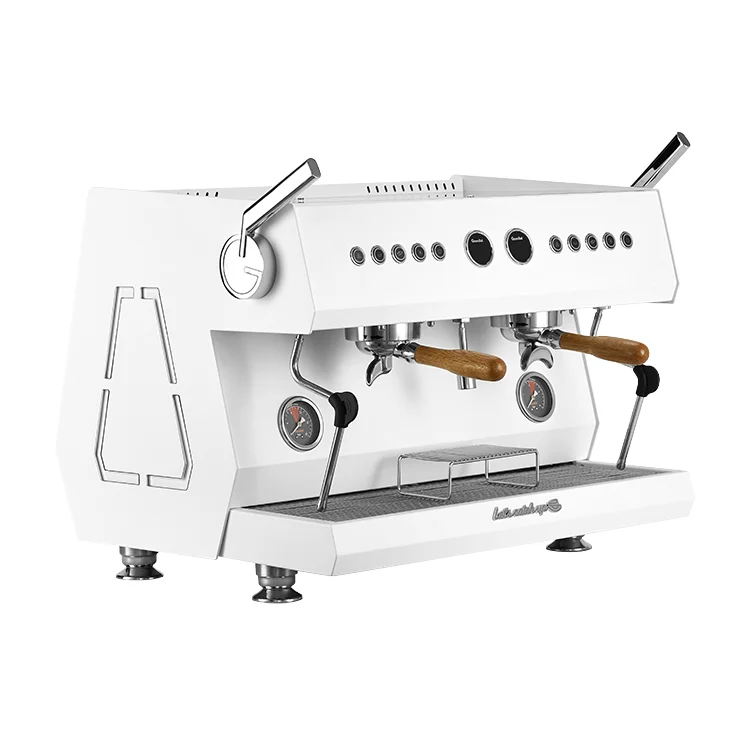 

Commercial Coffee Maker, CRM3211A,Double Headed Semi-Automatic Italian Style, Independent Multi Boiler, Stainless Steel,White