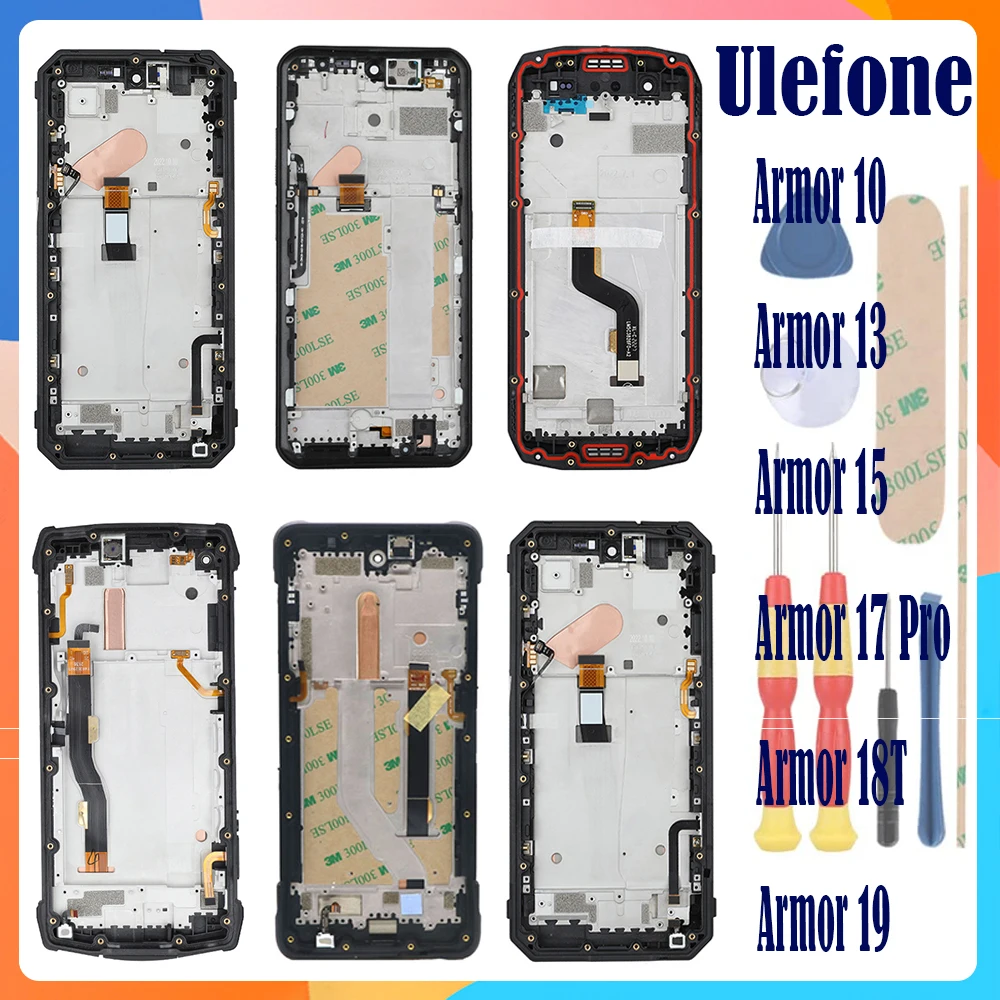 For Ulefone Armor 10 Armor 13 Armor 15 Armor 17 Pro Armor 18T Armor 19+LCD Display + Touch+Frame