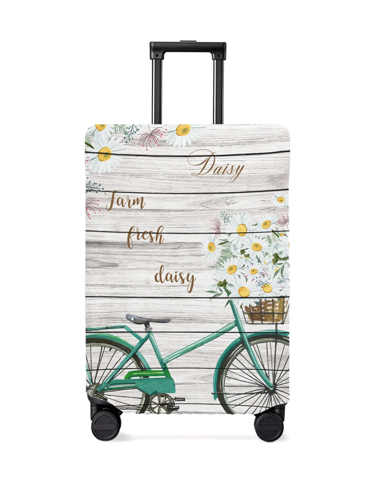 

Farm Fresh Bicycle Daisy Plank Flower Luggage Protective Cover Travel Accessories Suitcase Elastic Dust Case Protect Sleeve