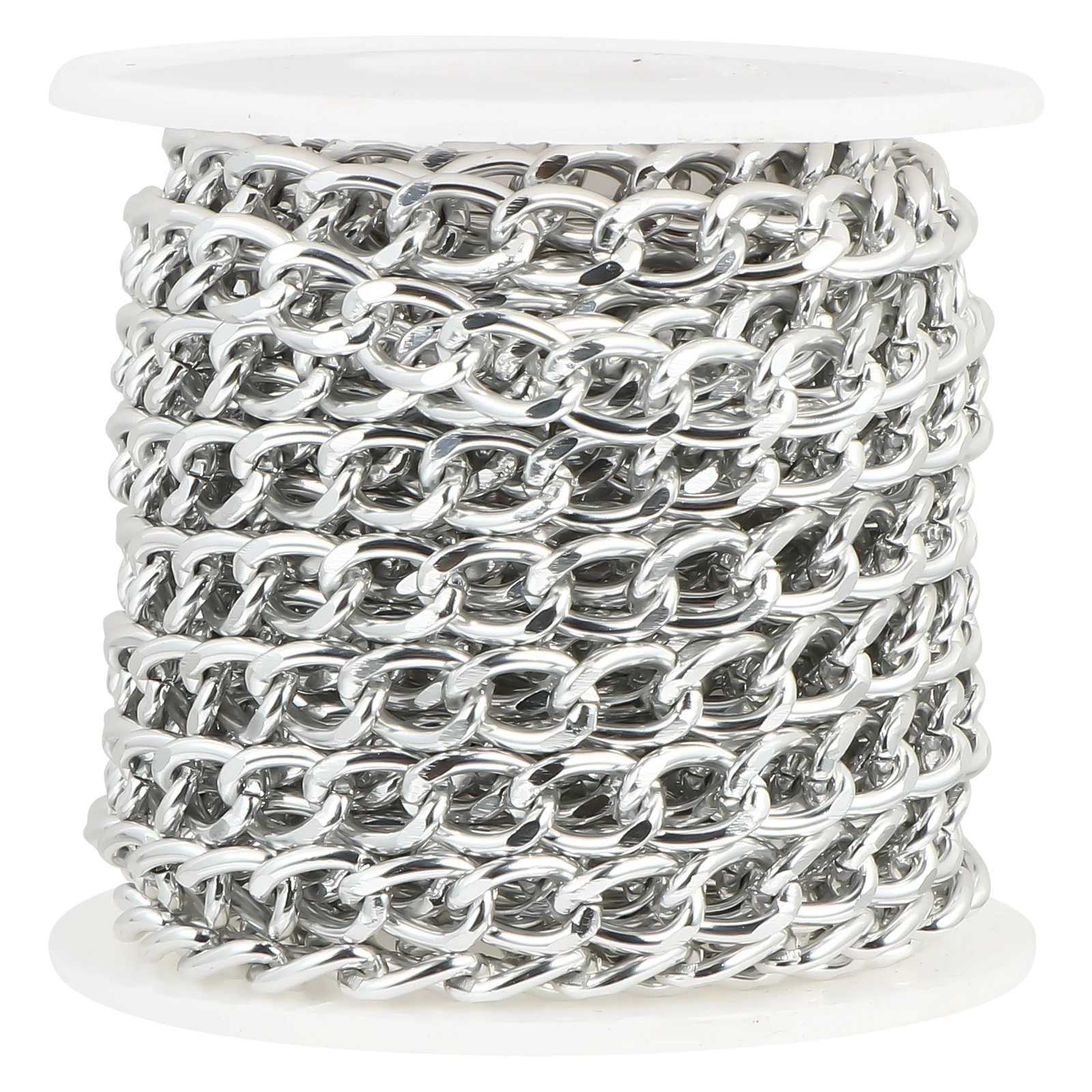 

Aluminum Metal Chain 5m Long Silver Color for DIY Jewelry Making Necklace Bracelet Craft Decorative Bag Charm Replacement