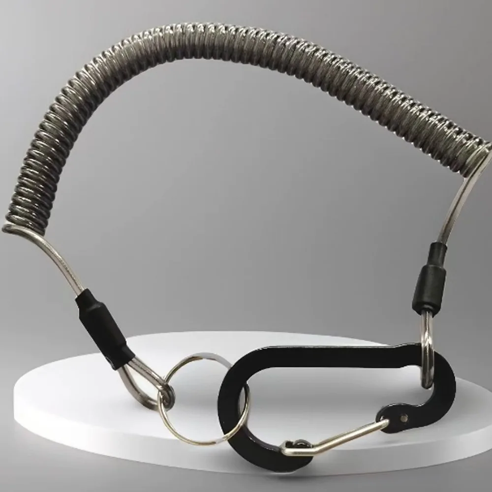 

Anti Loss Fishing Missed Rope Retention Twisted Climbing Buckle Rope Durable Stretch Fishing Coiled Lanyard Outdoor