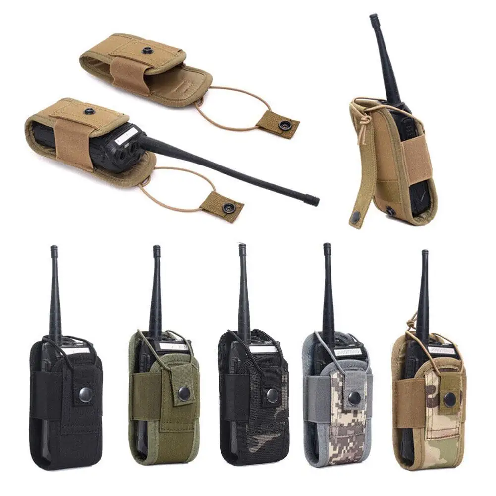 Outdoor taktyczne walkie-talkie futerał ochronny na pas MOLLE uchwyt na torbę przenośny domofon torba do noszenia na polowanie wspinaczka