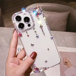 Fashion Rhinestone Phone Case For Samsung Galaxy S24 S25 Plus S21 FE S22 23Ultra Note20 10 Glitter Luxury Diamond Bling Cover