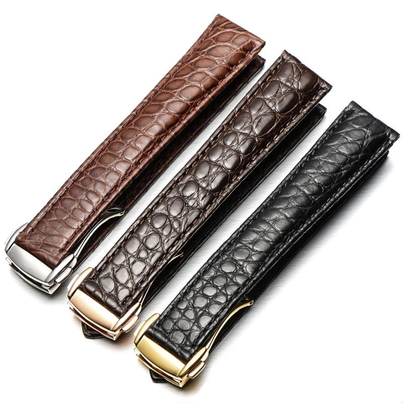 Crocodile Genuine Leather Watch Band For Omega Strap Watch Seamaster Speedmaster 300 DeVille Watchband Bracelet 19mm 20mm 21mm