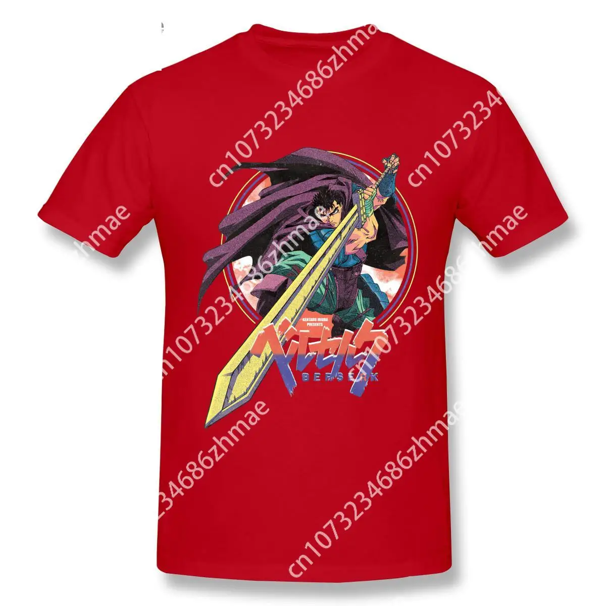 Berserk camisetas de Anime, camisetas de manga corta de alta calidad, camisetas de algodón con cuello redondo