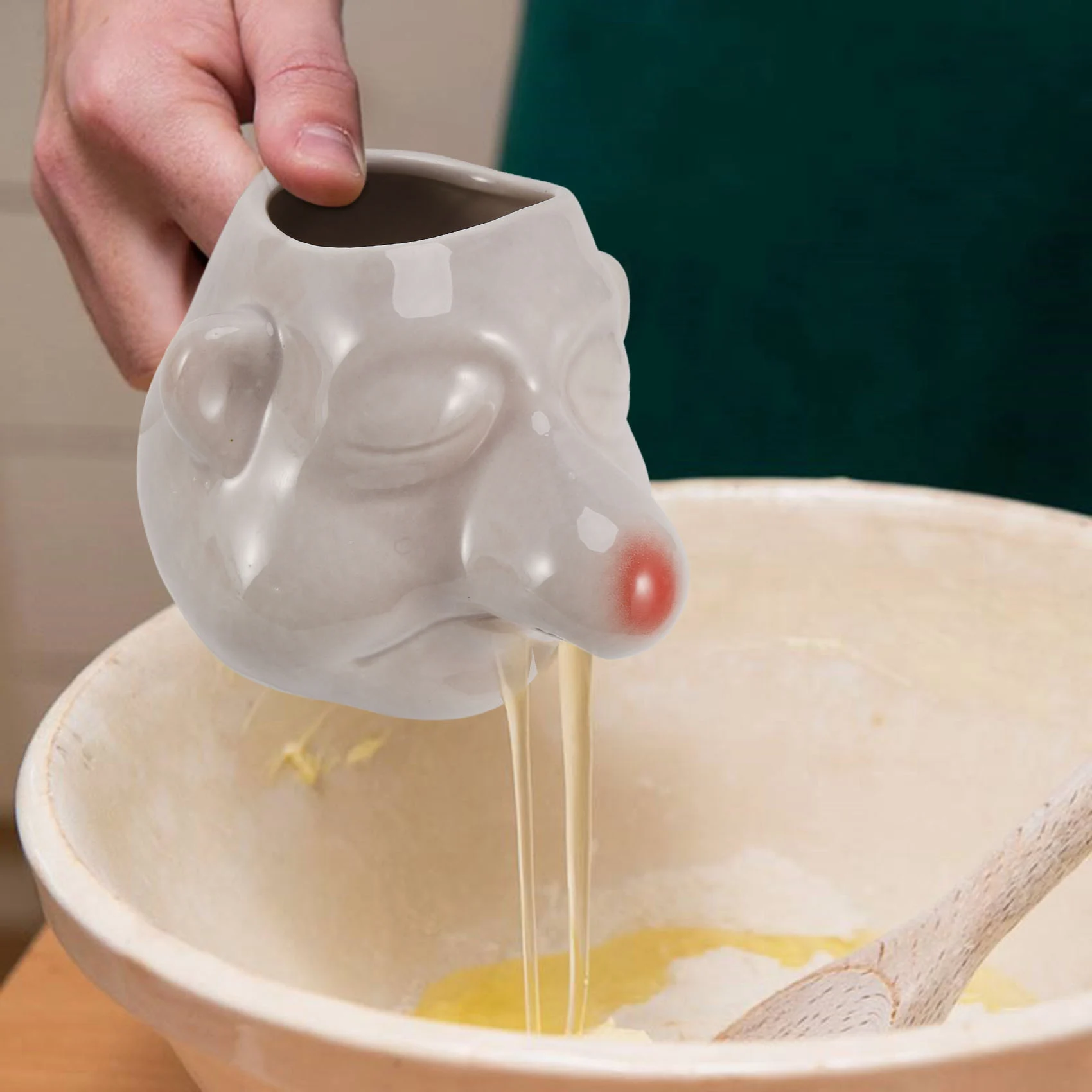 ABNP Cermic-divisor de huevos de nariz grande, separadores de yema de huevo de dibujos animados, filtro de mango, herramienta para hornear, soporte para huevos para Cocina