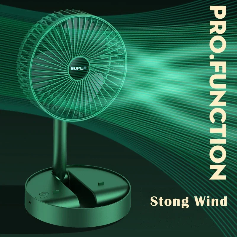 

Homdd Desktop Portable Air Conditioner Usb Rechargeable Mini Folding Telescopic Stand Floor Fan for Home Outdoor LowNoise Summer